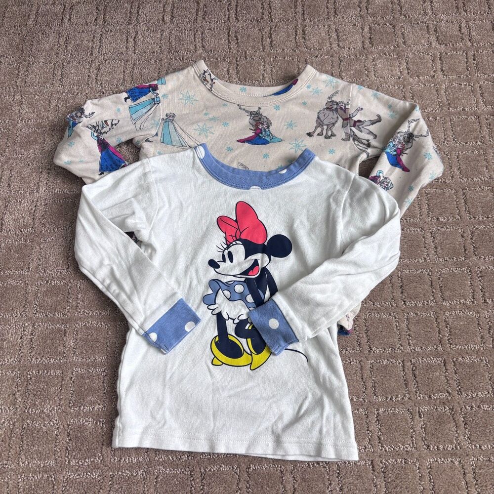Baby Gap Disney Minnie Mouse Frozen 2-Piece PJ Set Girls Long Sleeve Pants - Picture 2 of 6